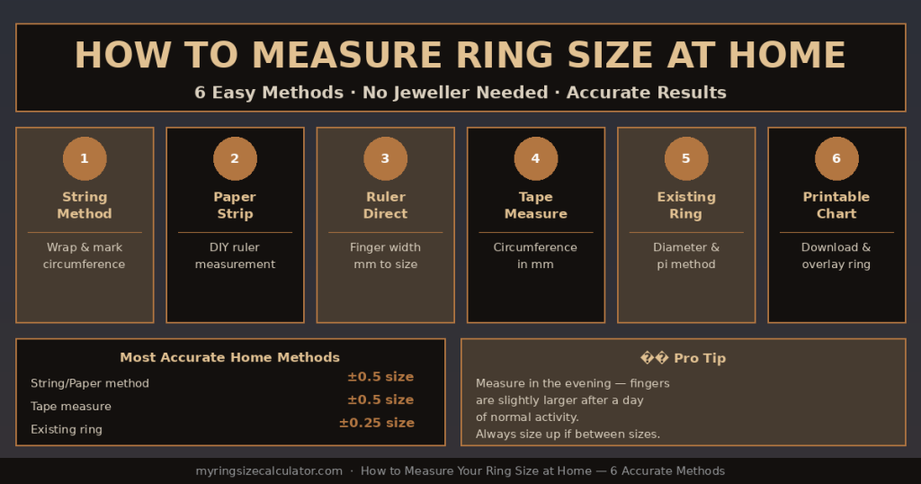 Wrapping string around finger to measure ring size at home
