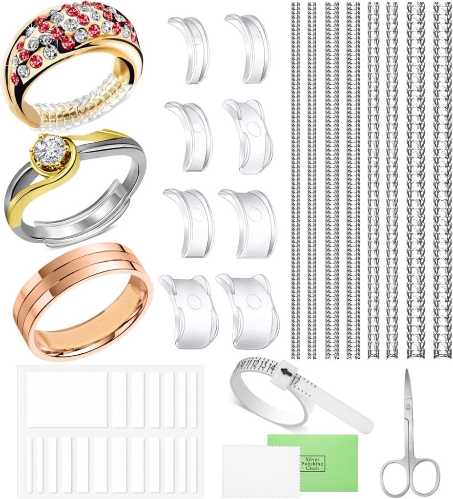 38 Pcs Ring Sizer Adjuster for Loose Rings with Ring Size Measuring Tool, P