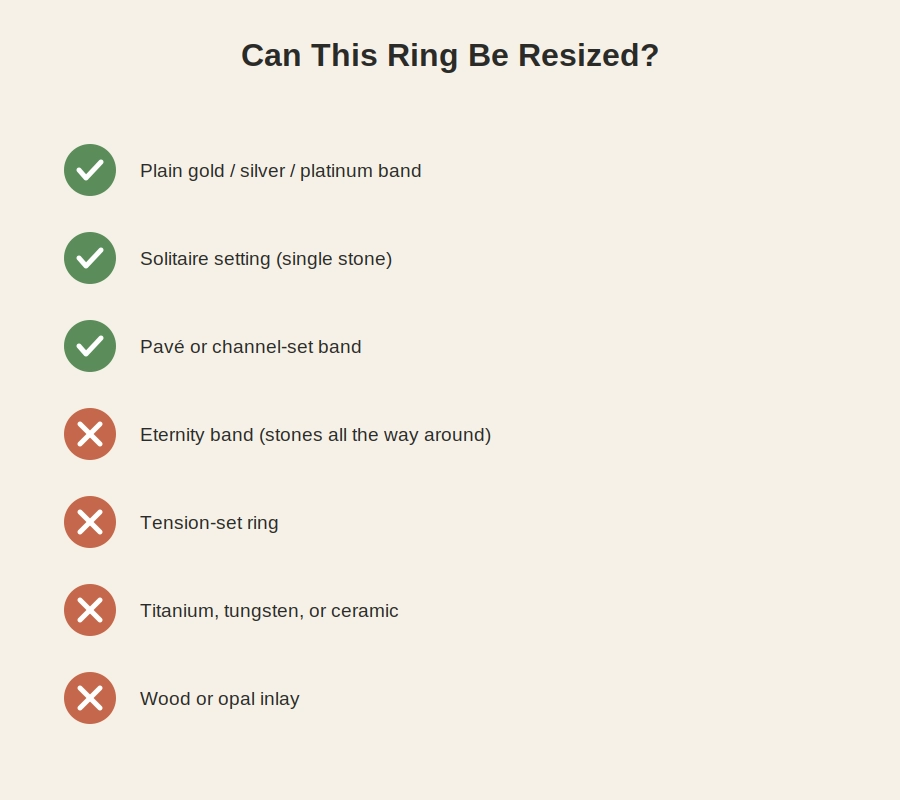 Before and after comparison of a ring resized to fit correctly